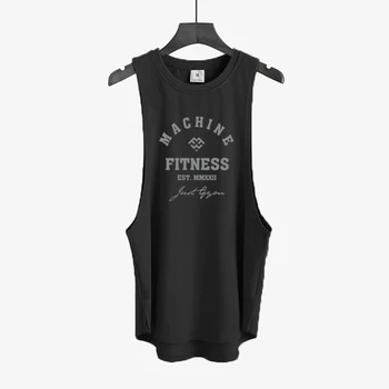 T-shirt da palestra per bodybuilding e fitness da uomo, canotte sportive casual senza maniche, canotte estive in cotone traspirante e comode per la corsa
