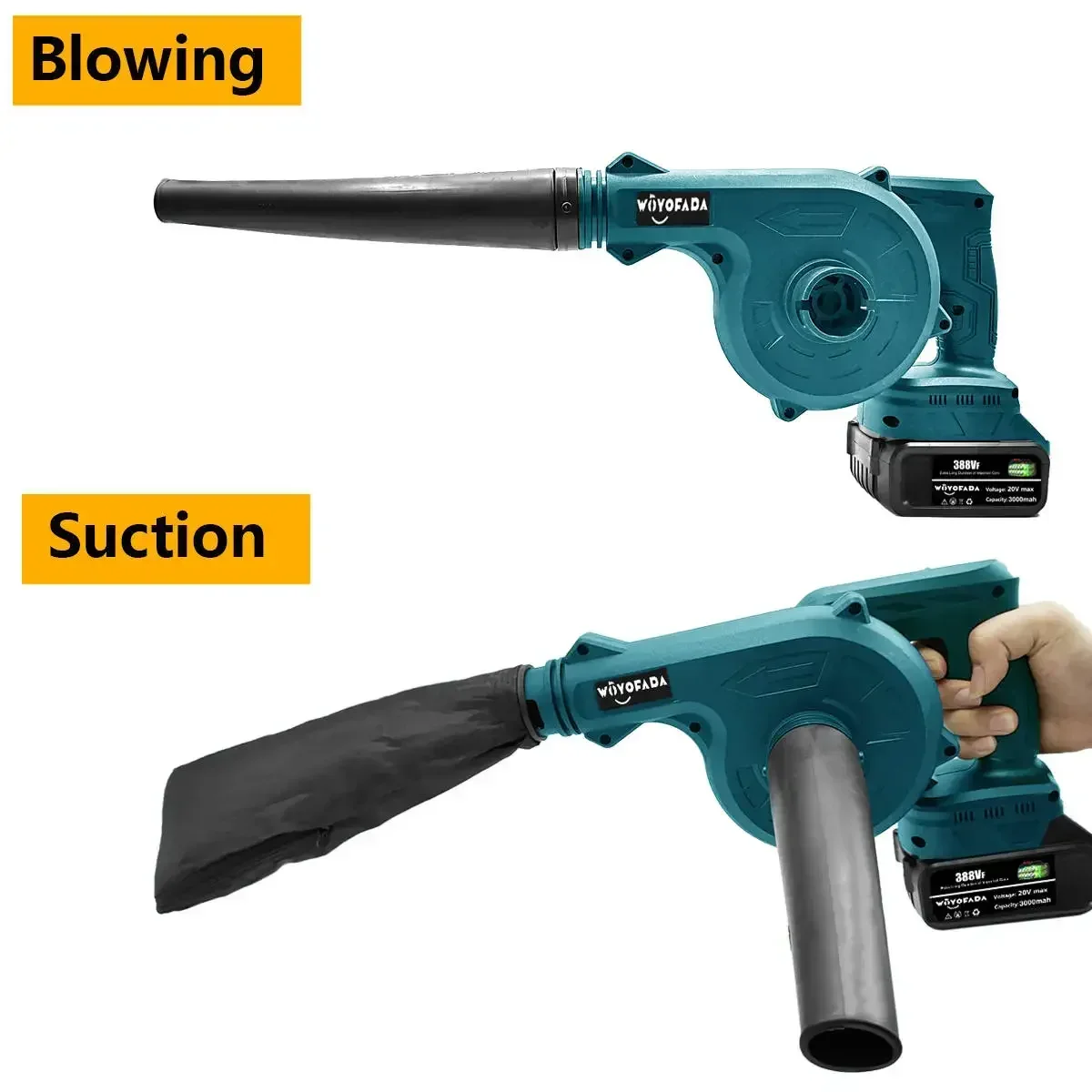 2 In 1 Cordless Electric Air Blower Vacuum Cleannig Blower Blowing & Suction Leaf Dust Collector For Makita 18V Battery images - 6