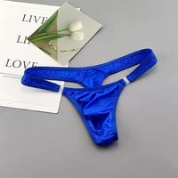 String en Nylon et Spandex pour hommes, boucle translucide, slip Sexy convexe en U, string/Jocks/Tanga/dos en T, sous-vêtements gai 2