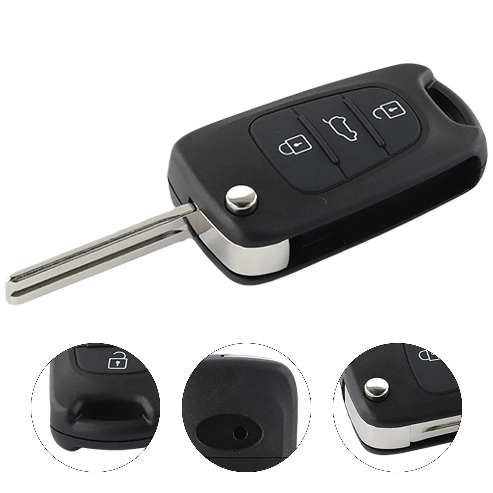 Key Case Fob Cover Key Cover Folding Car Key Shell Car Key Shell 3 Button Remote Control Key Case Car Key Shell For Kia Ceed RIO Sportage Picanto For Hyundai I20 I30 X35 IX20 for Veloster