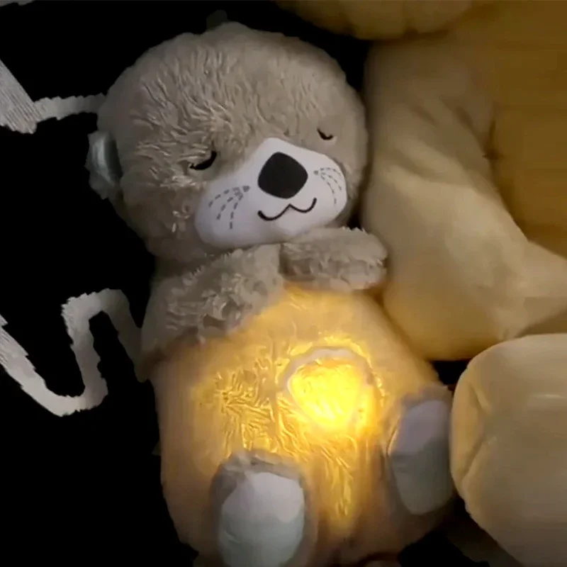 Breathing Otter Sleep and Playmate Otter Musical Stuffed Baby Plush Toy with Light Sound Newborn Sensory Comfortable Baby Gifts 3