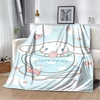 Japanese Sanrio Cinnamoroll Blanket Cartoon HD Print Flannel Office Soft Fluffy Picnic Blanket for Bed Plush Nap Cover Girl Gift 6