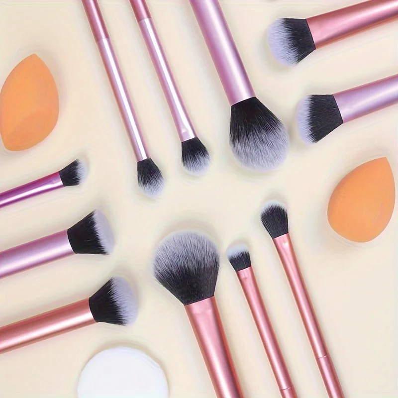 12-Piece Professional Makeup Brush Set with Versatile Application Tools