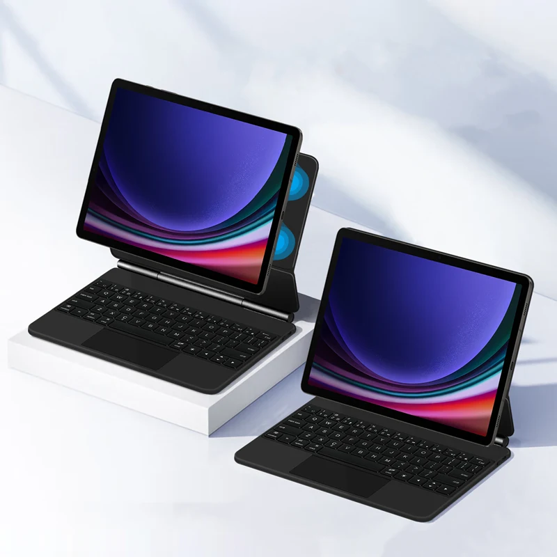 Teclado Mágico para Samsung Galaxy Tab Capa de Livro Magnética Inteligente Árabe Hebraico Português s9 fe 10.9 S9fe Sm-x510 X516 2023 - Imagem 6