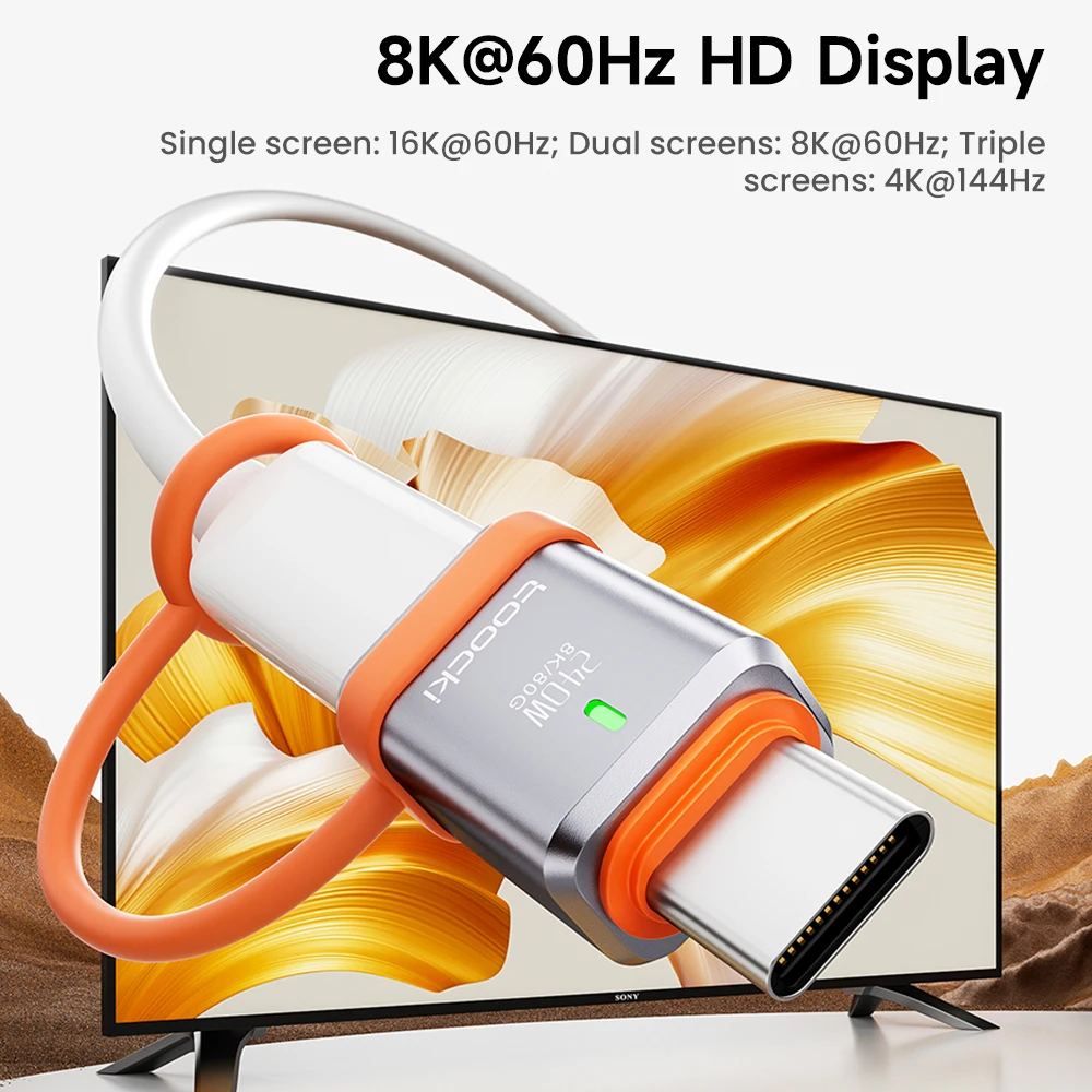 Toocki USB4.0 240W 고속 충전 OTG 어댑터 80Gbps 데이터 어댑터 90도 USB 타입 C 컨버터 (휴대폰, 맥북, 노트북용) 8K@60Hz 지원
