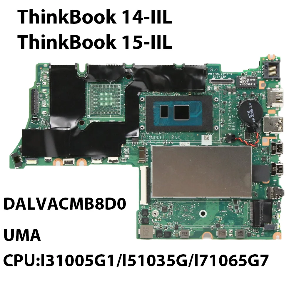 Laptop Motherboard For Lenovo ThinkBook 14 IIL 15 IIL DALVACMB8D0 With laptop-motherboard-for-lenovo-thinkbook-14-iil-15-iil-dalvacmb8d0-with