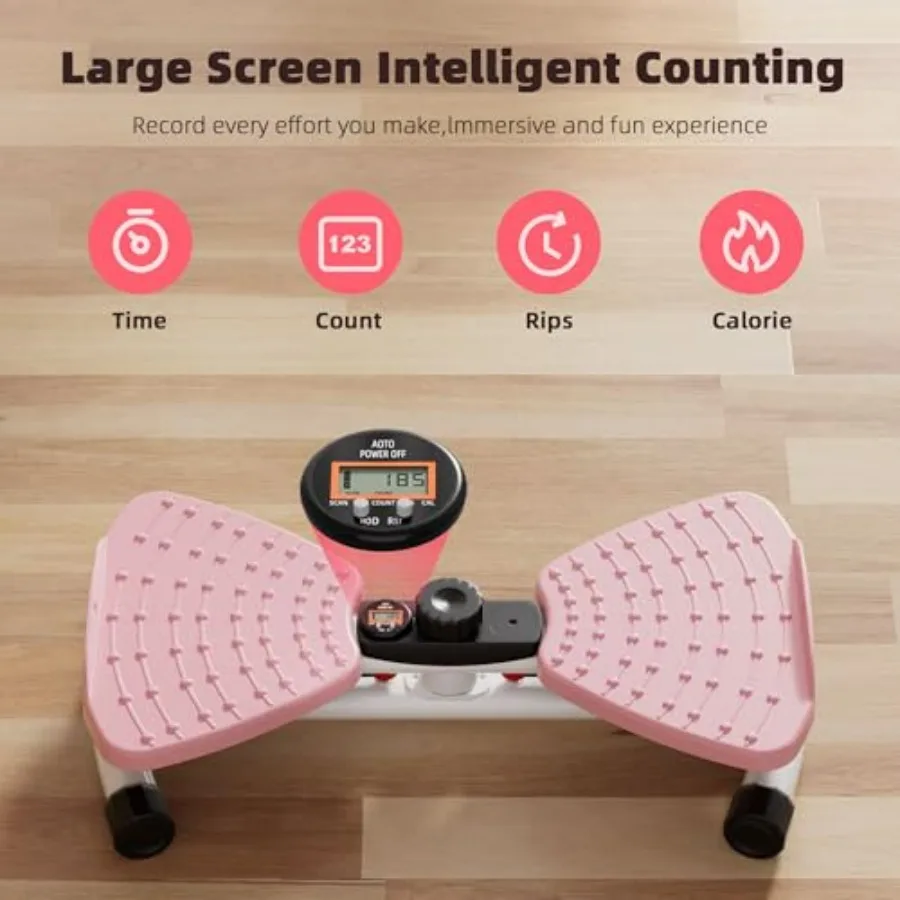 Waist Twister Ab Machine, 300 lbs Weight Capacity Anti-Slip Twist Board, Noiseless Exercise Equipment with Digital Display for T