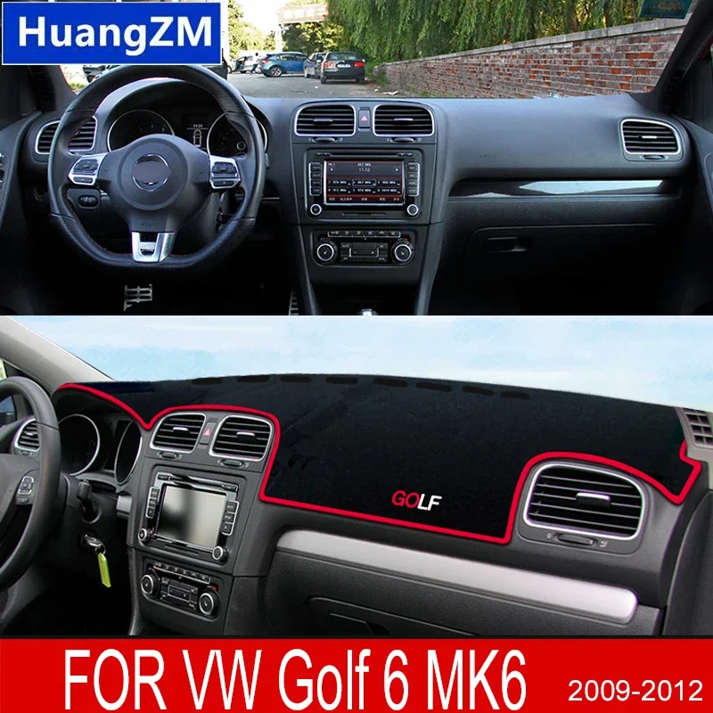 Anti-Slip Mat Dashboard Cover Pad SunShade Dashmat Carpet Accessories For VW Golf 6 MK6 2009~2012 2010 2011