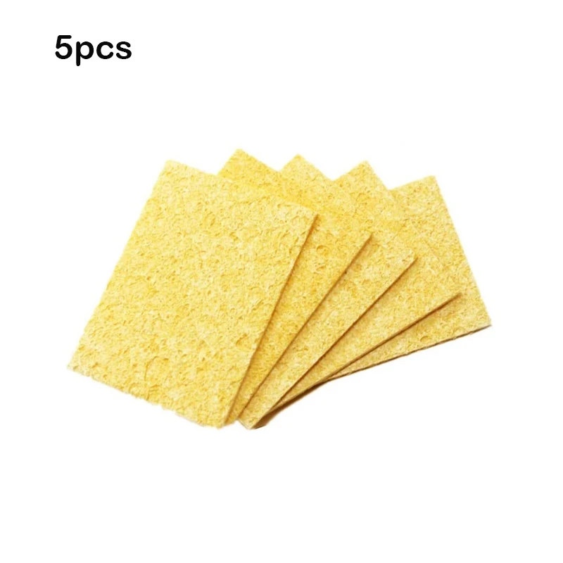 Set of 5/10 Durable Yellow Cleaning Sponges for Soldering Iron Maintenance