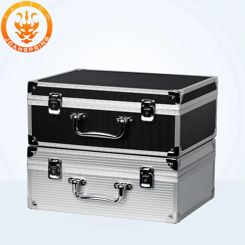 

Large Capacity Tool Box Aluminum Portable Tattoo Carrying Case Non-slip Stainless Steel Edge Practical Storage Travel Carry Case