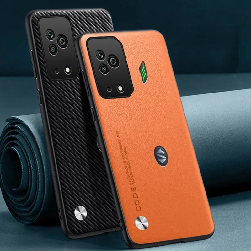 Luxury Silicone PU Leather Phone Case with Matte Finish - BlackShark Edition