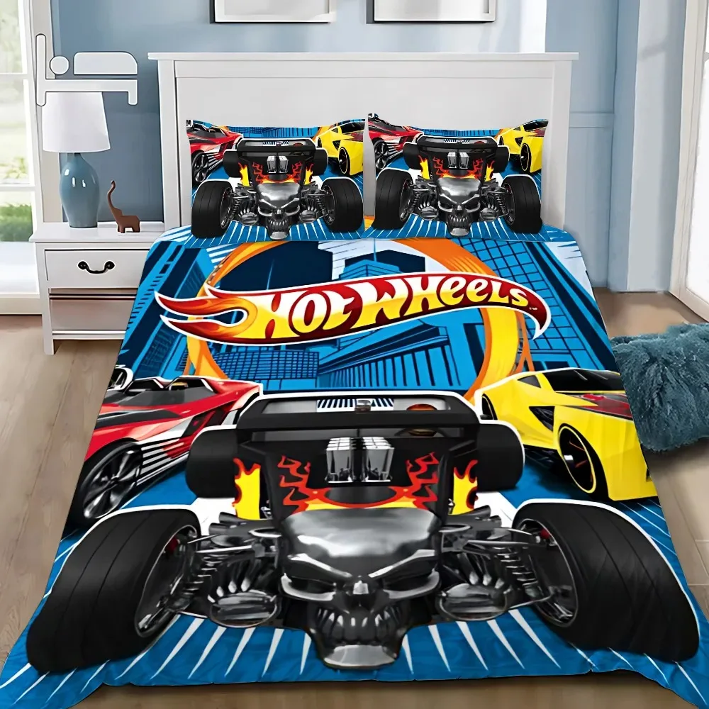 Cars Duvet Cover Bedding Set – Wheels Design for Kids & Adults 4