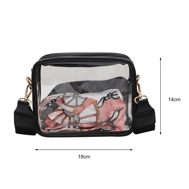 Elbourn Clear Crossbody Purse Bag 1Pc, Stadium Approved Transparent  Shoulder Bag,See Through Gym Zippered Tote Bag with Adjustable 