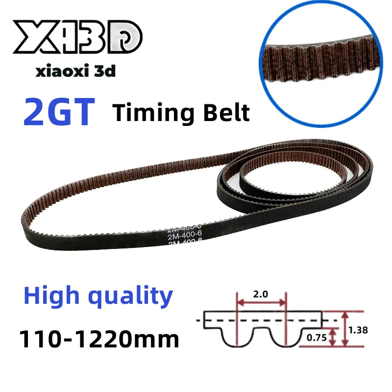 GT2 6mm Timing Belt Upgrade Anti-slip Closed Loop 110 112 158 188 200 280 300 320 400 610 852mm 2GT-188-6 Width 6mm