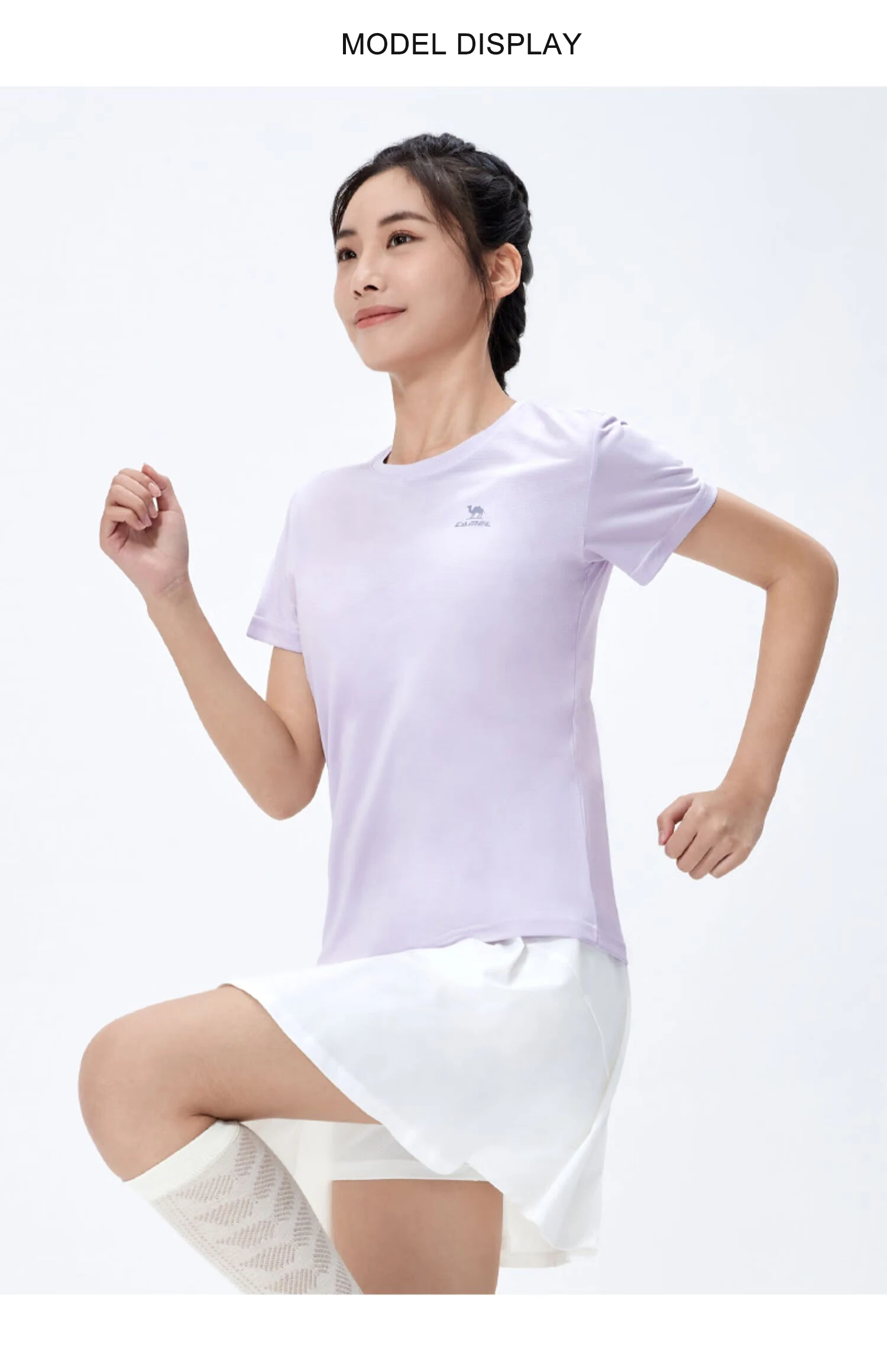 GOLDEN CAMEL Women's T-shirts Moisture-absorbing Quick-dry Cotton t-shirt Short-sleeved Shirts Round Neck Sports Top Breathable