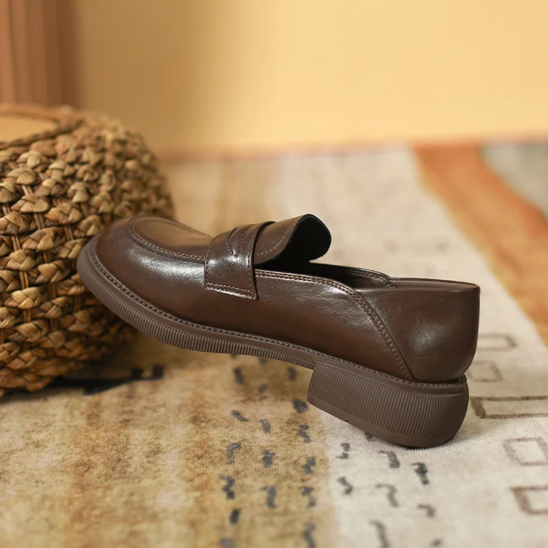 thumbnail image 1 of Mocasines estilo japonés, zapatos de uniforme de cuero genuino Tide, zapatos de plataforma estilo universitario, zapatos de cuero pequeños, zapatos planos individuales para mujer, 1 of 4