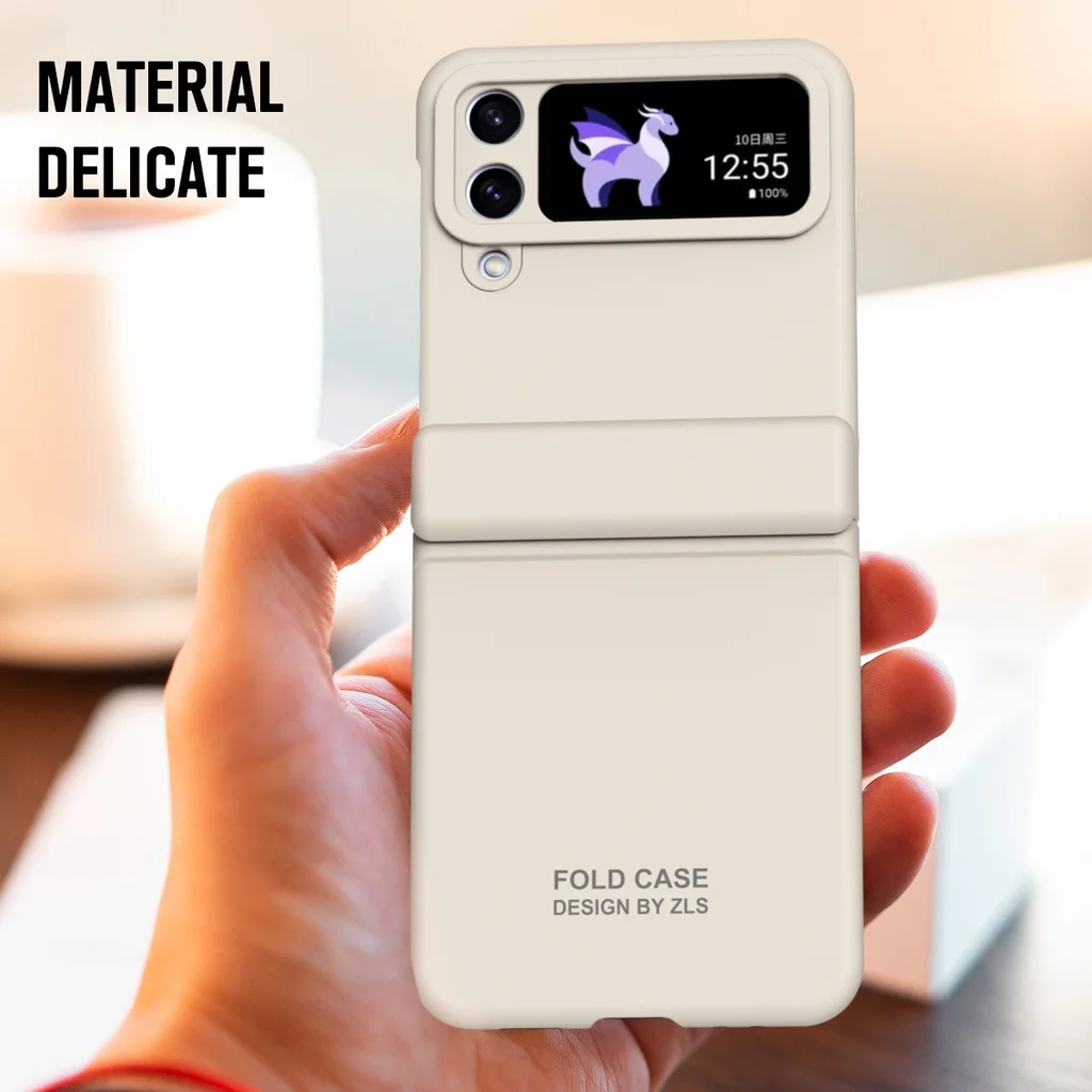 For Samsung Galaxy Z Flip 5 Flip 4 Flip 3 Case Drop Proof Flat Hinged Tempered Film Cover For Samsung Galaxy Z Flip 5 4 3 5G