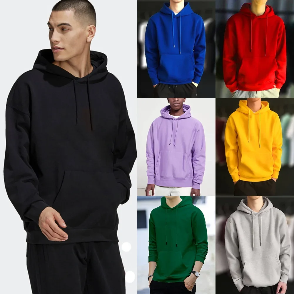 Hoodies 2024 New Men Harajuku Hooded Sweatshirts Casual All-match Pullover Streetwear Sweater Fashion Clothing Sweatshirt Hoodie