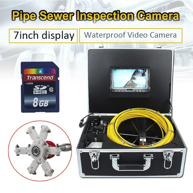 Pipe Inspection Camera,HBUDS Pipeline Drain Industrial Endoscope,30M/100ft  IP68 Waterproof Snake Video System with monitor - AliExpress