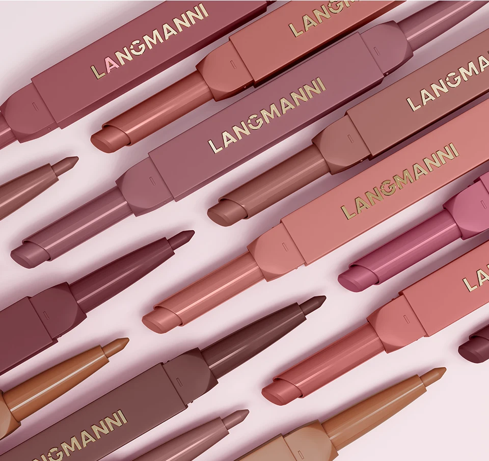 Double Ended Rose Nude Matte Lip Liner Waterproof Long Lasting_voghion.com