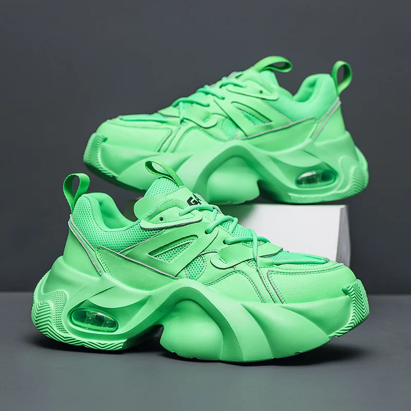 

Увеличенная Мужская обувь с воздушной подушкой, Осень-зима, новая обувь для мотоциклистов, обувь на платформе, Спортивная сетчатая повседневная обувь