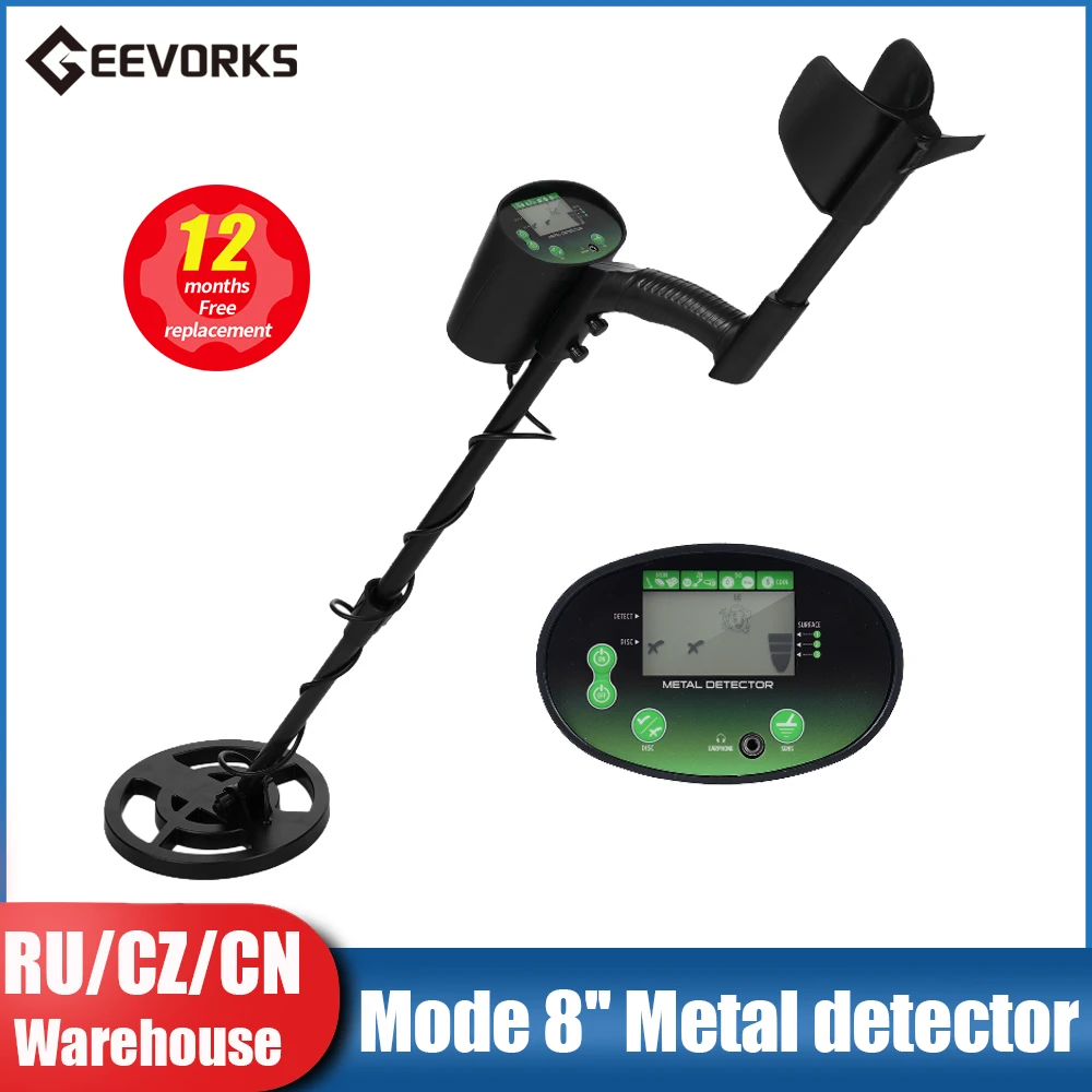 Metal Detector 8 Modes Underground Gold Detector High Precision Metal Detector Waterproof Search Coil Seeker Treasure