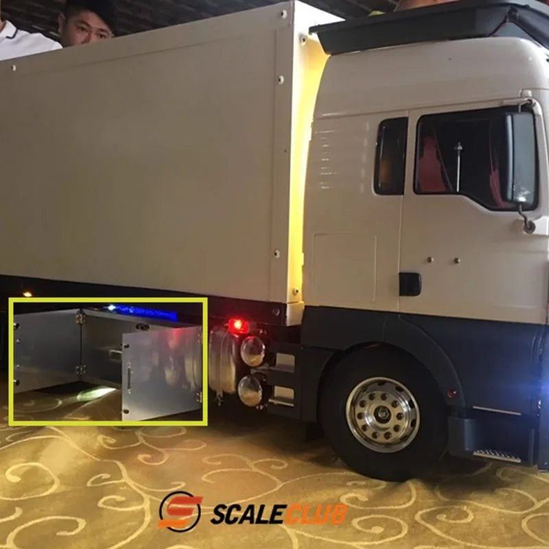 SCALECLUB 1/14 Maßstab Modell-Traktor-LKW mit Werkzeugkasten und Schaufel, Simulierte Metall-Dekorationsteile, Sammler-Spielzeug