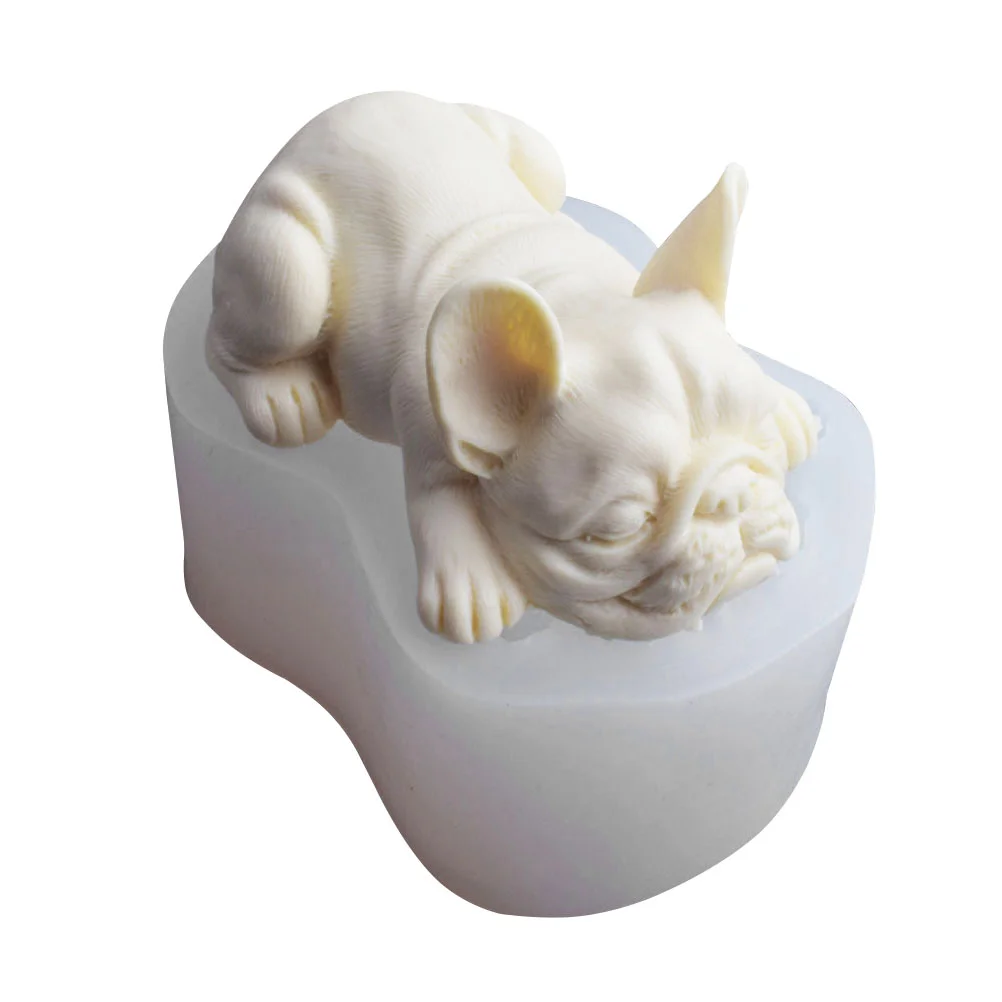 

Silicone Mold French Mold Sleeping Cake Mold 3D Puppy Mold for Fondant Chocolate Candy Cake Kitchen Bakeware White