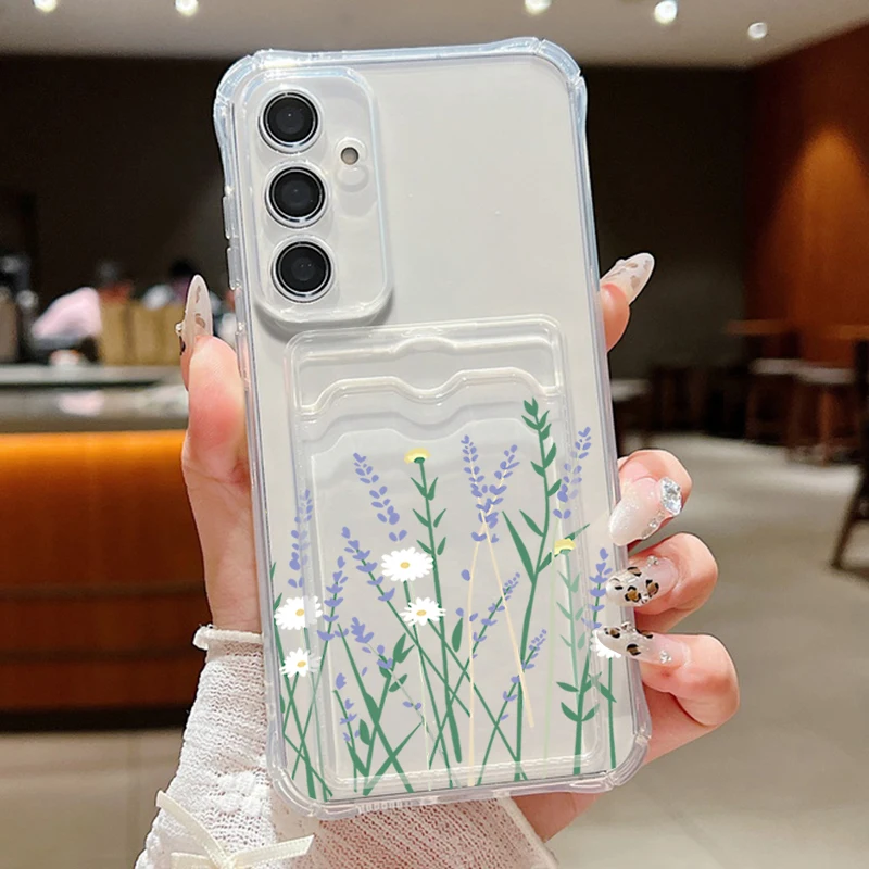 Elegant Flower Card Holder Phone Case with Ultra Protection