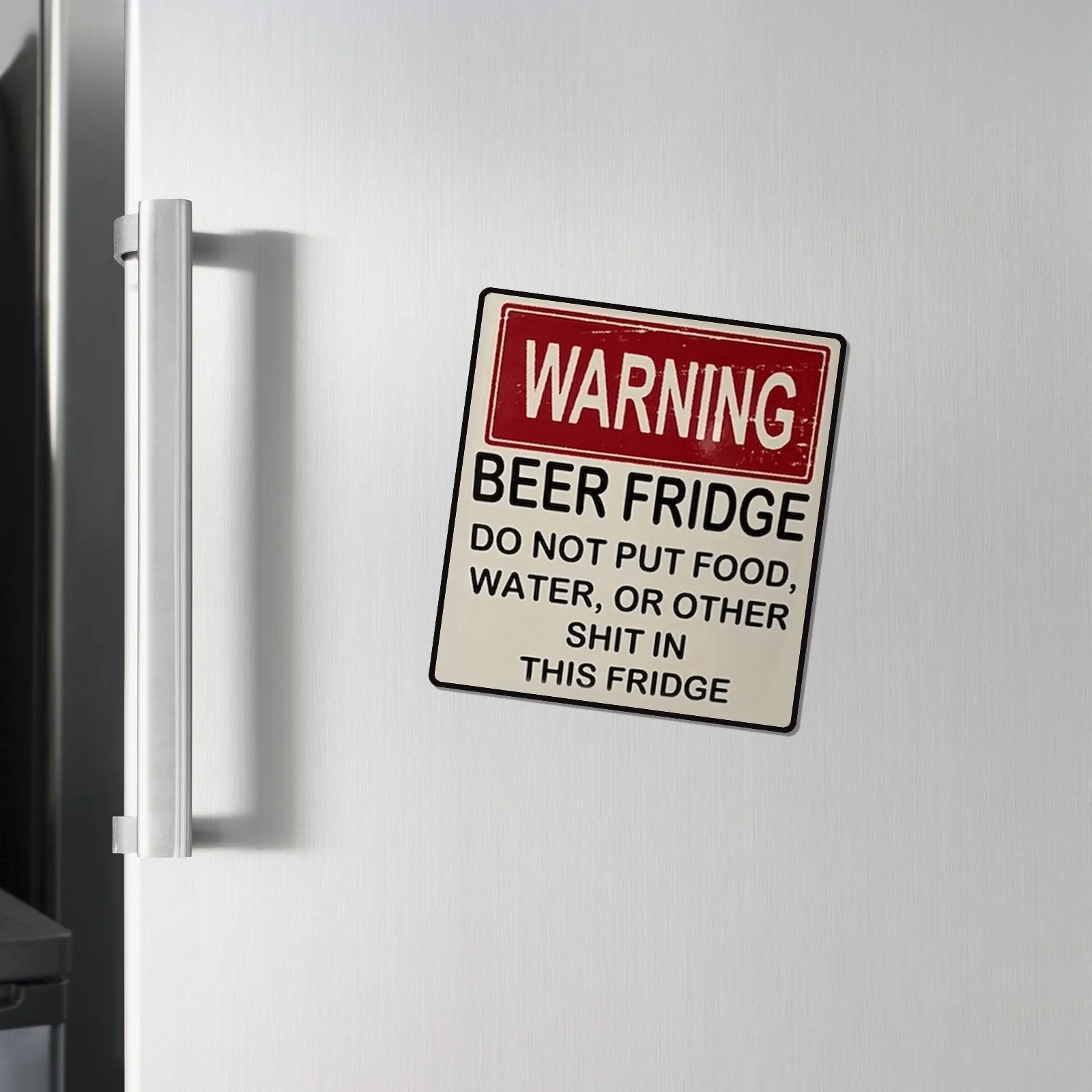 Funny Beer Warning Fridge Magnet - Novelty Bar & Man Cave Decor, 2"x3" PVC, USA Made