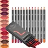 12Pcs/Set Waterproof Pencil Lipstick Set Pen Matte Lip Liner Long Lasting Makeup Pens Easy to Wear Non-stick Cup Cosmetics Kits 2