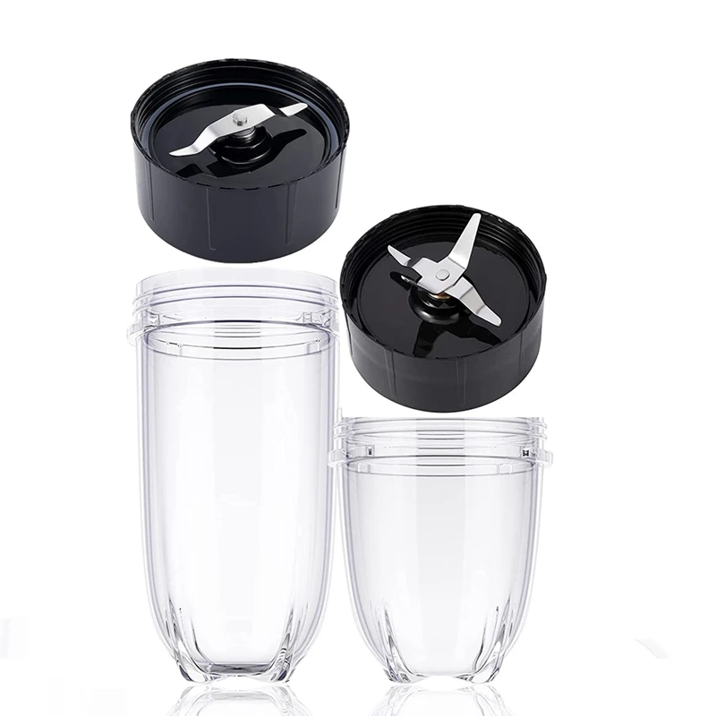

2 Pack Replacement Parts 12/16 Oz Cups & Blades Accessories Compatible For Magic Blender 250W MB1001