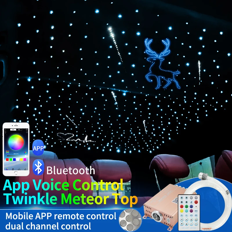 26W Rgbw Full Color 12V Car Starry Sky Ceiling Music Voice Controlled Flashing Starry Sky Colorful Galaxy White Light Breathing Ceiling Atmosphere Light