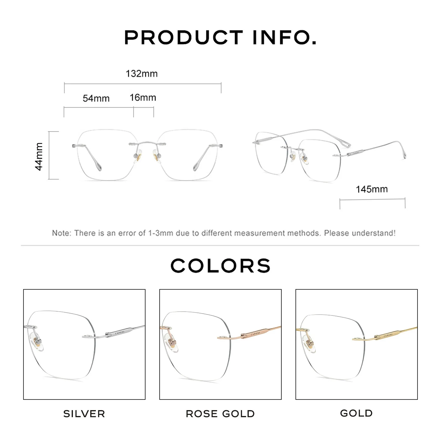 CAPONI Glasses For Men Ultra Light Titanium Designer Glasses Frames Anti Blue Light Photochromic Gray UV400 Frame J23074 eyeglasses frames