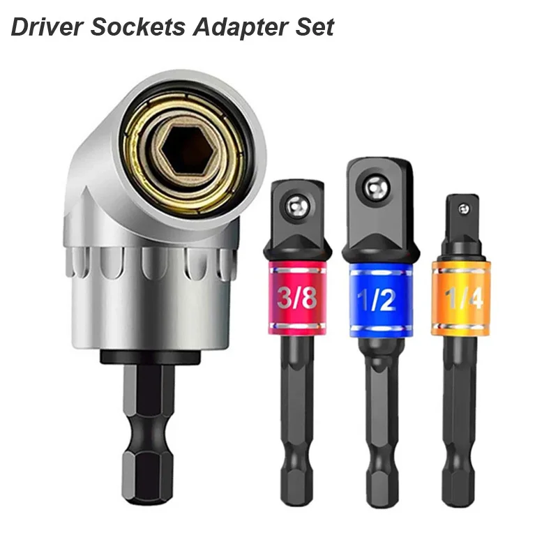 Impact Grade Right Angle Socket Adapter Extension Set