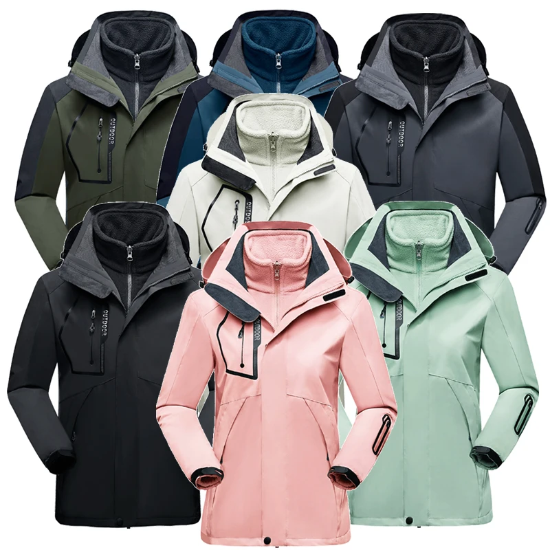 Ski Jacket Women Ski Suit Winter Warm Ski Hoodie Set Windproof Waterproof 3 in 1 Jackets Skiing Snowboard Suit Snow Costumes ski jacket women ski pants kids snow suit
