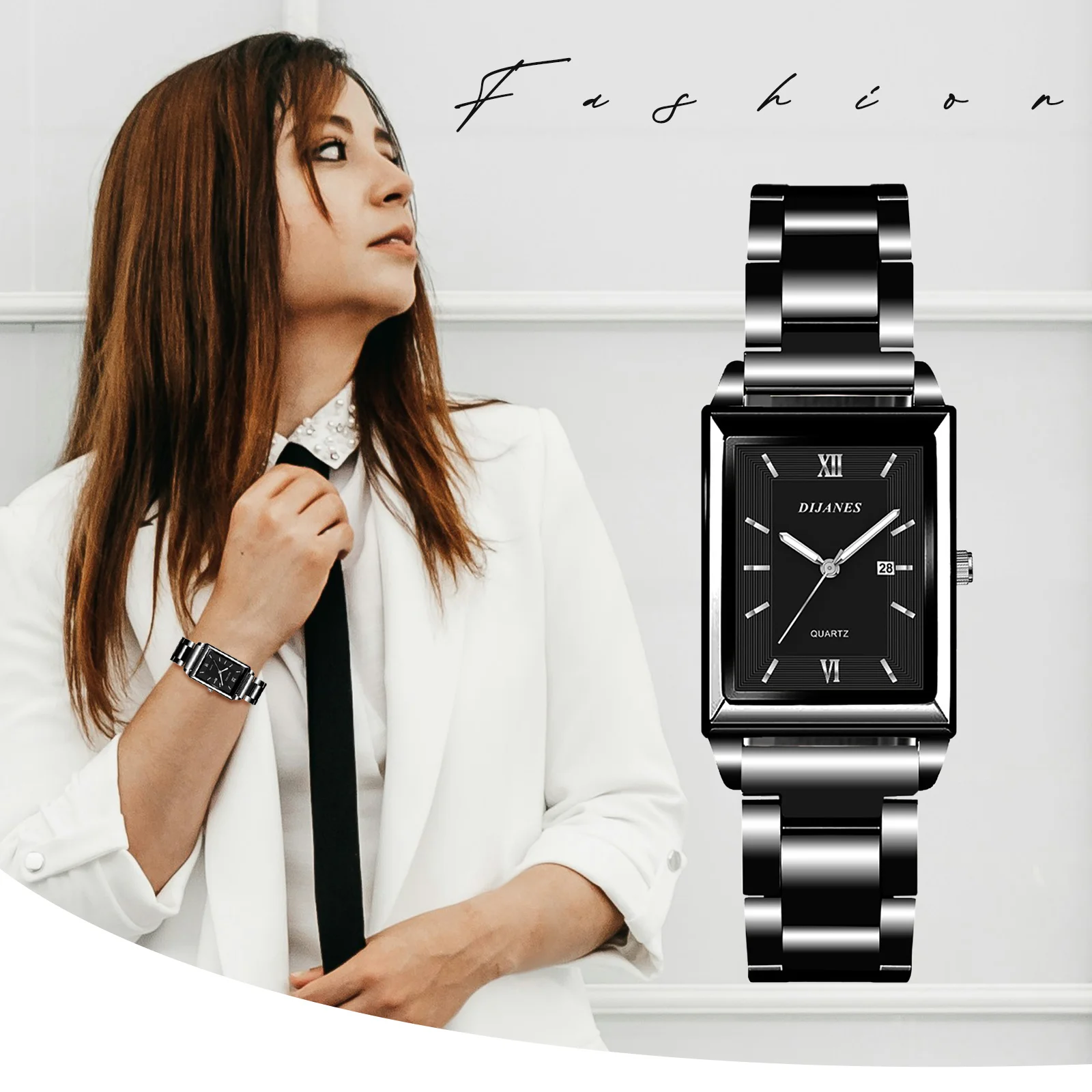 LANCARDO Analog Quartz Calendar Available Square Watch Bar Scale Detachable Strap Casual Fashion Men's and Women's Watchs
