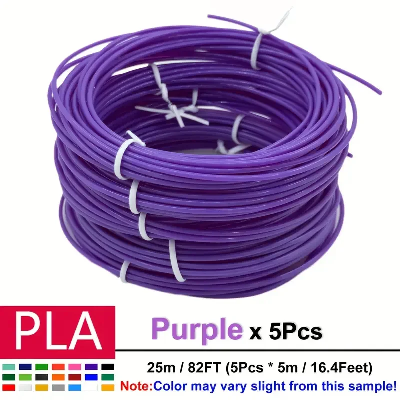 PLA 필라멘트 1.75mm, 3D 펜 PLA 필라멘트 리필, 3D 프린터 및 3D 프린팅 펜에 적합, PLA 3D 펜 필라멘트, 보라색