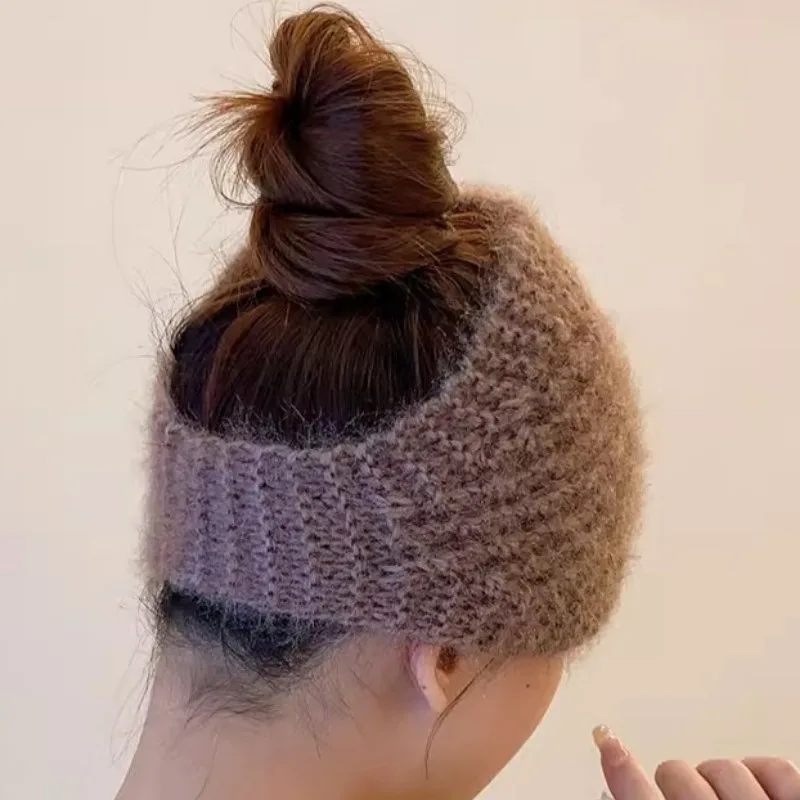 الشتاء الدافئة محبوك عقال يندبروف الصوف الحياكة رباط شعر دافئ الباردة الخريف غطاء آذان الحرارية أغطية الرأس إكسسوارات الشعر