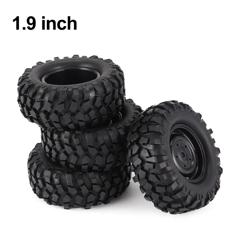 

4pcs 96mm 1.9 inch Rubber Wheel Rim and Tire Beadlock for 1/10 RC Crawler Car Axial SCX10 HSP Redcat Traxxas 90046 RC4WD D90