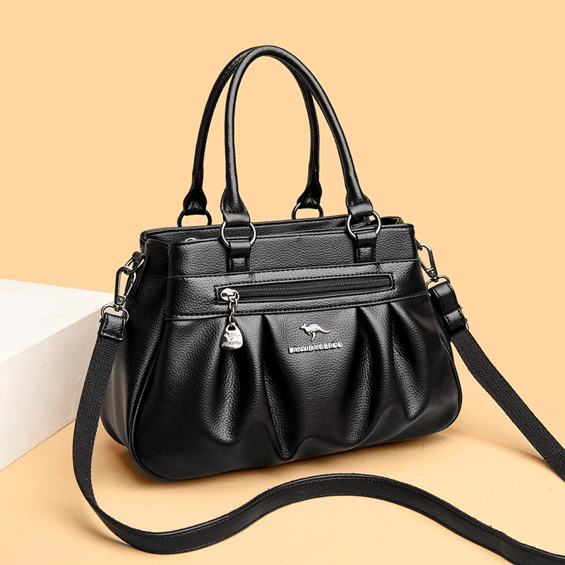 حقيبة جلد نسائية فاخرة 3 طبقات