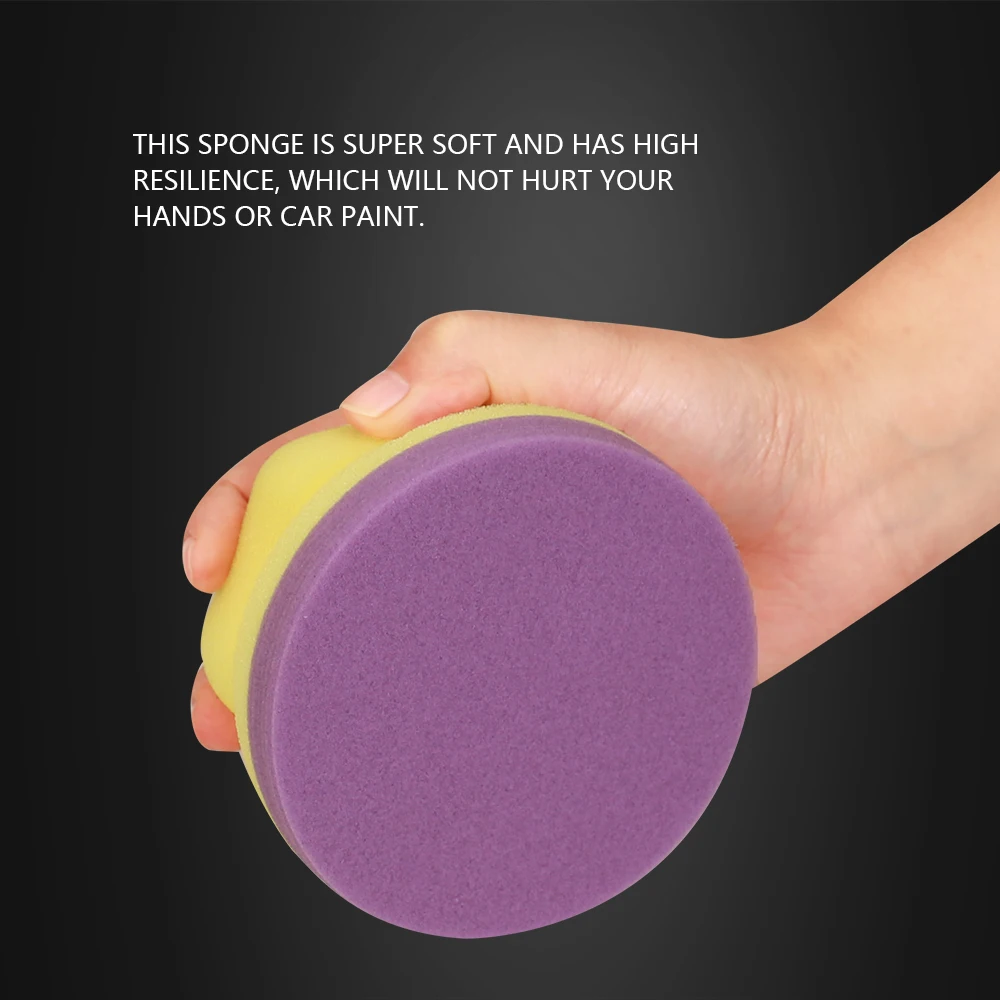 SPTA Hand Hold Waxing Sponge High Density Polyester Sponge Auto Tire Waxing Applicator Leather Polishing