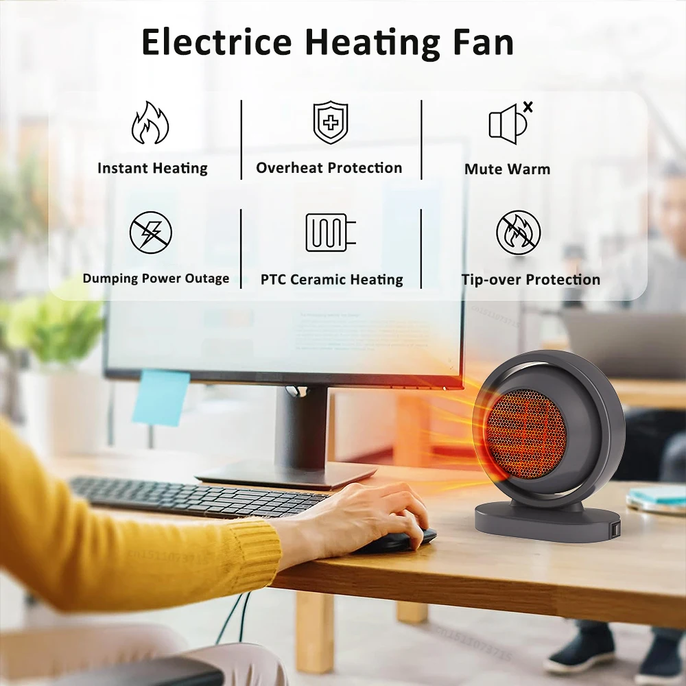 Hot Air Blower Electric Heater Heating Fans Mini PTC Fan Heater Bathroom Fan  Heaters Portable Smart Fan Heater for Bathroom Home - AliExpress