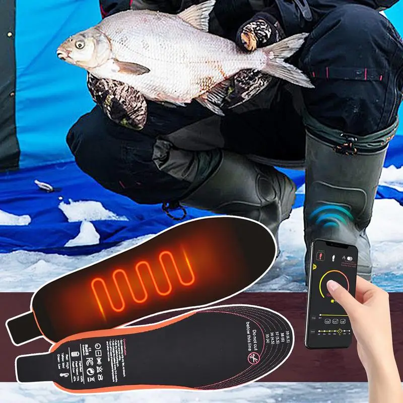 Thermal Heating Insoles Outdoor USB Rechargeable Insoles 1 Pair USB Charging Women Men App Control For Cold Weather