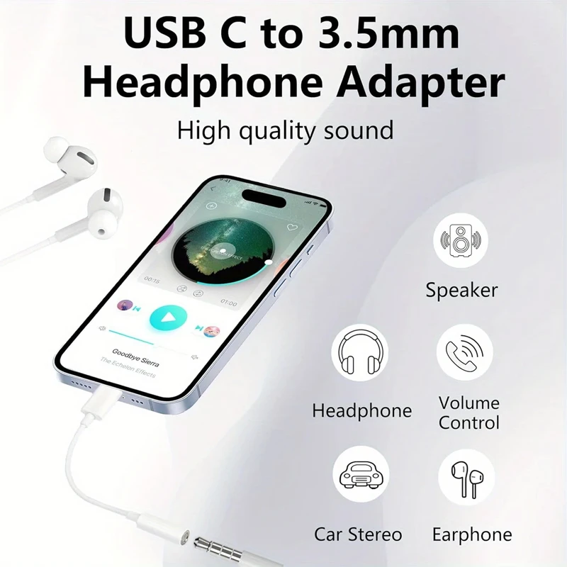 Type C To 3.5mm Aux Cable Adapter USB Type C 3.5 Jack Earphone Adapter Converter For iPhone 15 14 Pro Samsung Galaxy S24 Xiaomi type c to 3.5mm adapter