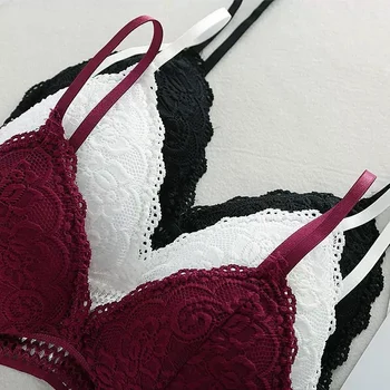 Nuovo reggiseno senza fili in lingerie sexy in pizzo per donna imbottito push up bralette reggiseno femminile morbido reggiseni moda senza schienale intimo