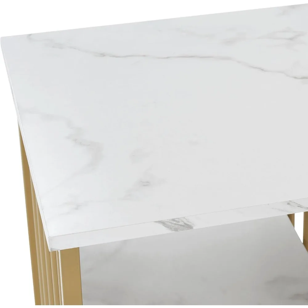 Nail Desk Nail Tech Acetone Resistant Manicure Table with Metal Frame Nail Salon Station Beauty Storage Organizer 2425 (White)