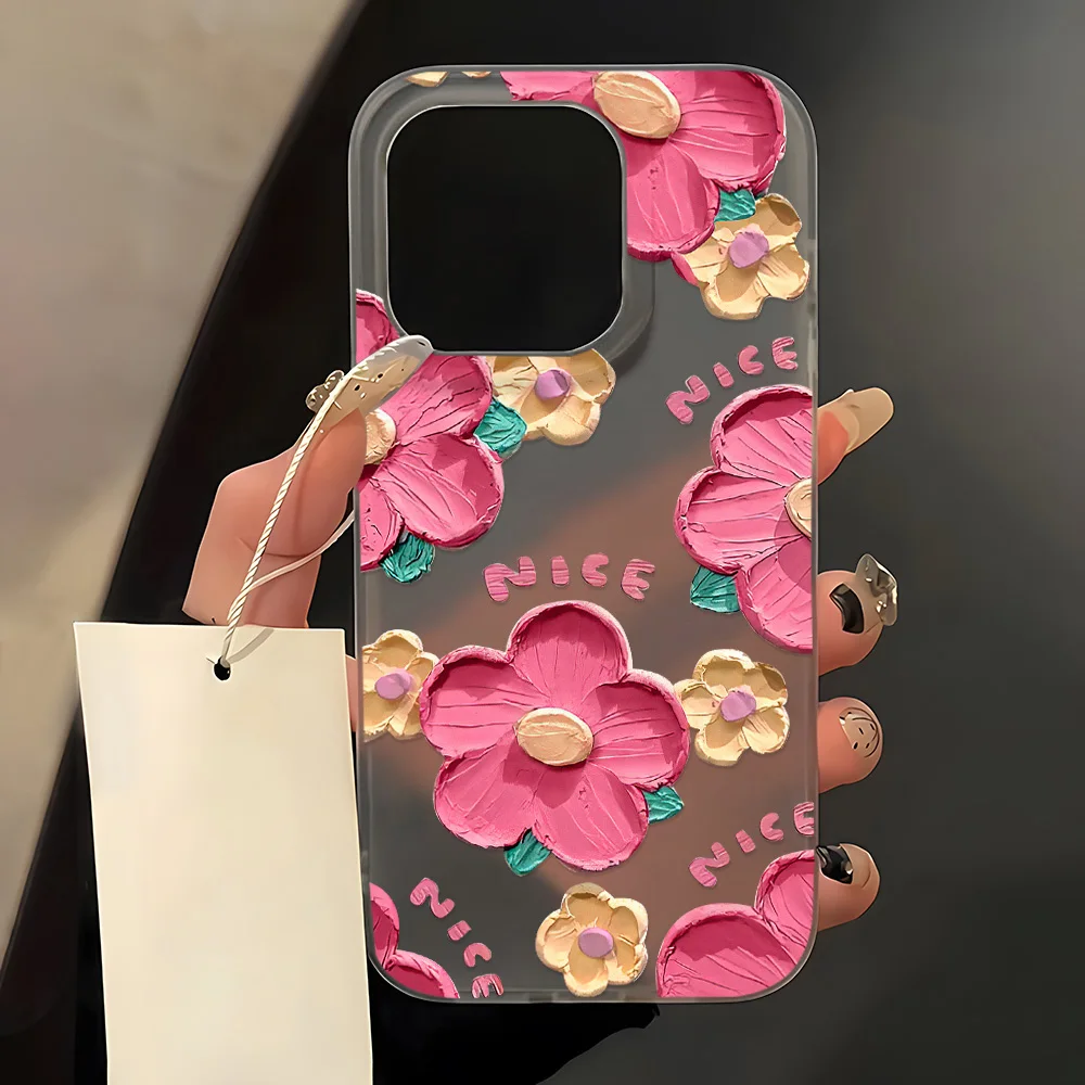 ตัวเลือกสินค้า เคสซิลิโคนกันกระแทก ลายดอกไม้ ใส สำหรับ iPhone ทุกรุ่น