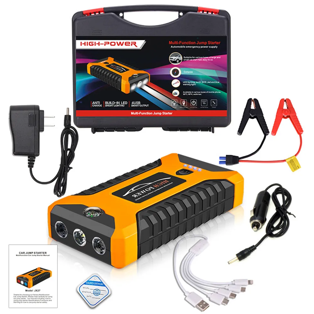 Portable Car Jump Starter Bateria Portatil Arrancador Coche LED Power Bank  Arrancador De Coches 12v Profesional Jumpstarter - AliExpress