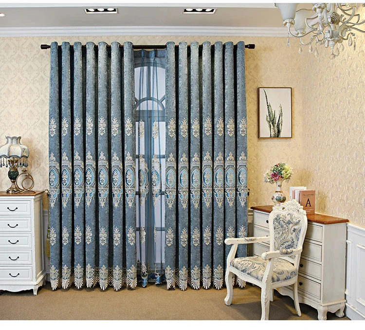 Luxury Curtains for Living Room Bedroom Bay Window Floor-to-ceiling Window Blackout Thickened Embroidered Curtains Window Screen